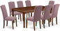 East West Furniture DOCE9-MAH-10 9 Piece Dining Table Set Includes a Rectangle Dinner Table with Butterfly Leaf and 8 Dahlia Linen Fabric Parson Dining Chairs, 42x78 Inch, Mahogany