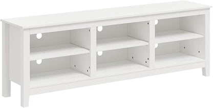 Panana TV Stand with 6 Cubby for 75 inch TV, Television Stands Entertainment Center Media Stand TV Table for Living Room, Bedroom (White 70 inch)