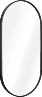 Navaris Oval Wall Mirror - 29.5" x 15" - Wall Mounted Hanging Mirror with Black Rustproof Aluminum Frame - Mirror for Bathroom Restroom Hallway