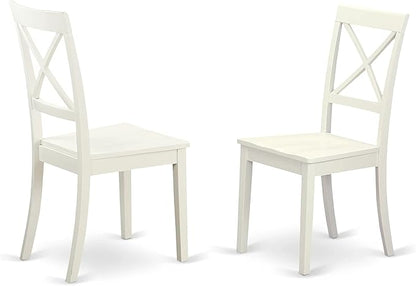 East West Furniture VABO9-LWH-W 9 Piece Modern Dining Table Set Includes an Oval Wooden Table with Butterfly Leaf and 8 Kitchen Dining Chairs, 40x76 Inch, Linen White