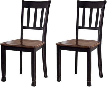 Signature Design by Ashley Owingsville Modern Farmhouse Dining Room Side Chair, Set of 2, Black and Brown