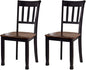 Signature Design by Ashley Owingsville Modern Farmhouse Dining Room Side Chair, Set of 2, Black and Brown