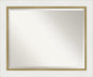 Amanti Art White Bathroom Mirror for Over Sink, 27x33 Eva White Gold Rectangle Vanity Mirror, Large Modern Contemporary Frame, Hangs Horizonally and Vertically, Bathroom Wall Decor, Beveled Edge