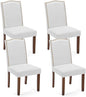 Kitchen Chairs Set of 4 Modern Upholstered Fabric Seat with Nailhead Trim and Ergonomic Lumbar Support for Living Room and Rustic Farmhouse Dining Area, Grey