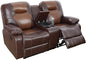 Manual Breathing Leather Reclining Sofa, Leather Recliner Couch, Comfortable Wide Lazy Leather Sofa for Living Room (Brown, Two Seater Loveseat)