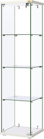 VIVOHOME 4 Layers 15.7''W x 15.7''D x 62.6''H Glass Display Cabinet Countertop Showcase with Lock, 5mm Tempered Glass 25mm MDF Base