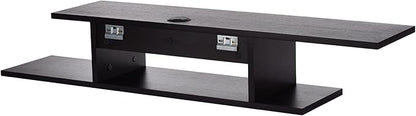 Floating TV Stand, Wall Mounted Floating Media Shelf Organizer Entertainment Center Console for Home and Office, Storage for Accessories Wifi Router Remote Control DVD Player and More (Black)