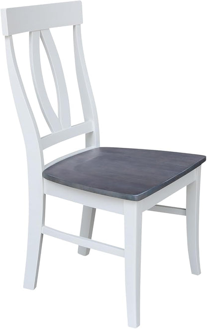 International Concepts Set of Two Cosmo Verona Chairs, White/Heather gray