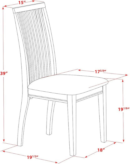 East West Furniture DMIP5-MAH-C 5 Piece Kitchen Table & Chairs Set Includes a Round Dining Room Table with Dropleaf and 4 Linen Fabric Upholstered Chairs, 42x42 Inch, Mahogany