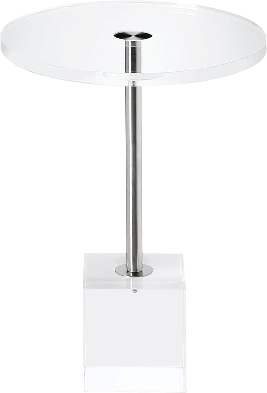 Clear Acrylic End Table,Side Table,for Livingroom,13.5 x 13.5 inch, 23 inch High