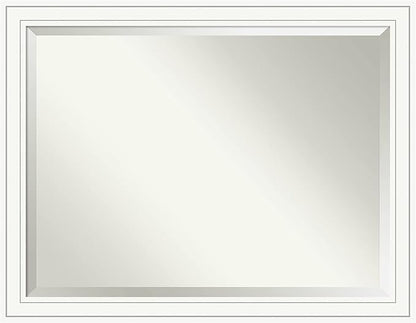 Amanti Art White Bathroom Mirror for Over Sink, 35x45 Craftsman White Rectangle Vanity Mirror, X-Large Casual Wood Frame, Hangs Horizonally and Vertically, Bathroom Wall Decor, Beveled Edge from WI