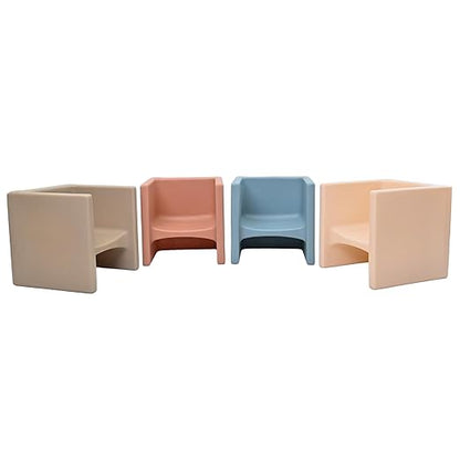 Children's Factory 3-in-1 Cube Chair for Kids, Flexible Seating Classroom Furniture, 4-Pack, Elements Colorway