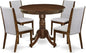 East West Furniture ANLA5-AWA-05 5 Piece Dining Table Set for Small Spaces Contains a Round Kitchen Table with Pedestal and 4 Parson Chairs, 36x36 Inch, Antique Walnut