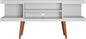 Manhattan Comfort Utopia 53.14" Freestanding Entertainment Center for Living Room, Mid Century Modern TV Stand with Shelves, Storage and Media Holes, Fits 50" Screens, White