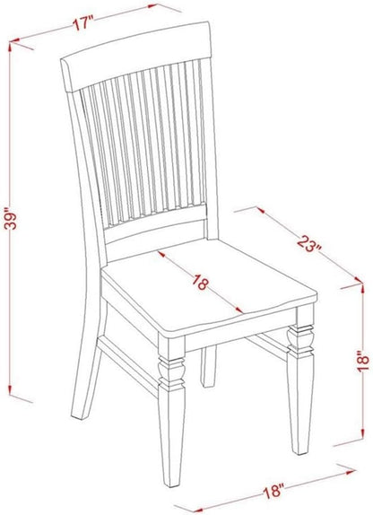 East West Furniture QUWE9-BMK-W 9 Piece Dining Room Furniture Set Includes a Rectangle Wooden Table with Butterfly Leaf and 8 Kitchen Dining Chairs, 40x78 Inch, Buttermilk & Cherry