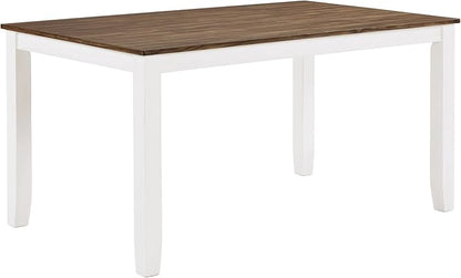Lexicon Dining Table Set for 6 with Chairs, Solid Wood 7 Piece Farmhouse Dining Room Table and Chairs Set of 6, Cross Back, Easy Assembly Seater for Indoor Home, Dinner, Kitchen, Cherry/White