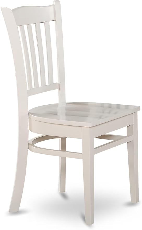 East West Furniture ANGR5-LWH-W 5 Piece Dining Table Set for 4 Includes a Round Kitchen Table with Pedestal and 4 Dining Room Chairs, 36x36 Inch, Linen White