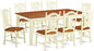 East West Furniture QUDO9-WHI-W 9 Piece Kitchen Table Set Includes a Rectangle Dining Table with Butterfly Leaf and 8 Dining Room Chairs, 40x78 Inch, Buttermilk & Cherry