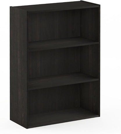 Furinno Pasir 3-Tier Open Shelf Bookcase, Blackwood