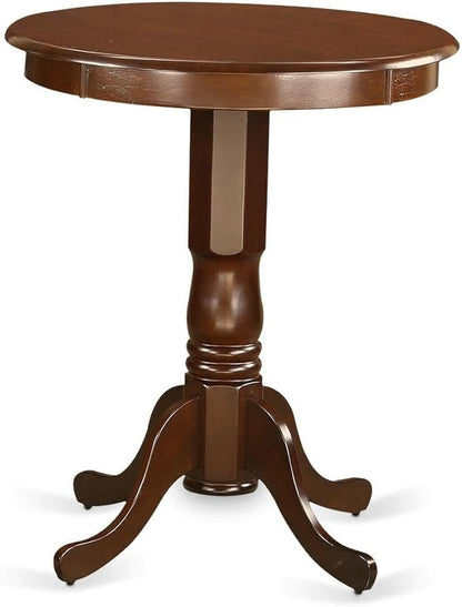 East West Furniture EDVN5-MAH-W 5 Piece Kitchen Counter Height Dining Table Set Includes a Round Pub Table with Pedestal and 4 Dining Room Chairs, 30x30 Inch, Mahogany