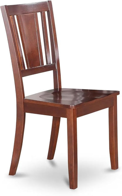 East West Furniture HLDU3-MAH-W 3 Piece Dining Set Contains a Round Dining Room Table with Pedestal and 2 Kitchen Chairs, 42x42 Inch, Mahogany