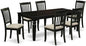 East West Furniture LGDA7-BLK-C 7 Piece Modern Dining Table Set Consist of a Rectangle Wooden Table with Butterfly Leaf and 6 Linen Fabric Kitchen Dining Chairs, 42x84 Inch, Black