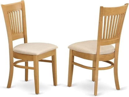 East West Furniture NDVA5-OAK-C 5 Piece Kitchen Table & Chairs Set Includes a Rectangle Dining Room Table with Dropleaf and 4 Linen Fabric Upholstered Chairs, 30x48 Inch, Oak