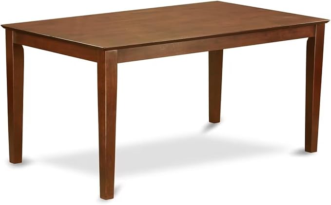East West Furniture CAAB7-MAH-72 7 Piece Kitchen Table & Chairs Set Consist of a Rectangle Dining Room Table and 6 Firebrick Red Faux Leather Upholstered Chairs, 36x60 Inch, Mahogany