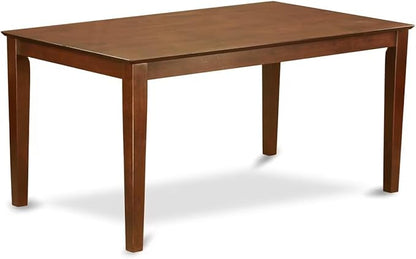 East West Furniture CAAB7-MAH-72 7 Piece Kitchen Table & Chairs Set Consist of a Rectangle Dining Room Table and 6 Firebrick Red Faux Leather Upholstered Chairs, 36x60 Inch, Mahogany