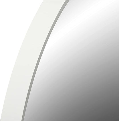 FrameWorks 28" Deluxe Contemporary White Circular Aluminum Mirror