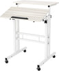 soges 23.6inches Height Adjustable Desk Laptop Desk on The Wheels, Rolling Stand Up Desk Computer Desk Adjustable Standing Desk Sit and Stand Desk Portable Laptop Table, Beige