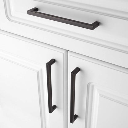 KOOFIZO 30-Pack Solid Square Bar Cabinet Handle - Oil Rubbed Bronze Furniture Pull, 6.3 Inch/160mm Screwhole Distance for Kitchen Cupboard Door, Bedroom Dresser Drawer, Bathroom Wardrobe Hardware