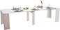 Expandable Dining Table, Convertible Table for Dining Room, Kitchen and Small Spaces, for 2-10 People, White