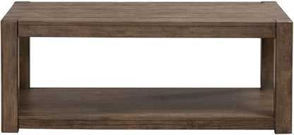 Liberty Furniture Broadmore Living Room 3 Piece Set - Rectangular Cocktail Table, 2 End Tables - Cobblestone Brown