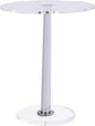 Clear Acrylic Table with Cone Metal Pole (Large, Silver) …