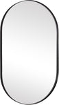 ANDY STAR Black Oval Mirror, 24x36 Oval Black Mirror in Stainless Steel Metal Frame for Bathroom, Entryway, Living Room, Contemporary 1" Deep Set Design Wall Mount Hangs Vertical or Horizontal