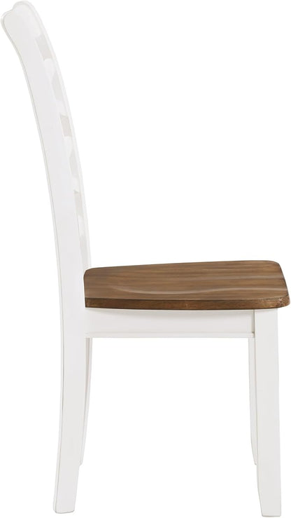 Lexicon Dining Table Set for 6 with Chairs, Solid Wood 7 Piece Farmhouse Dining Room Table and Chairs Set of 6, Cross Back, Easy Assembly Seater for Indoor Home, Dinner, Kitchen, Cherry/White