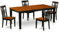 East West Furniture QULG5-BCH-W 5 Piece Kitchen Table Set for 4 Includes a Rectangle Dining Room Table with Butterfly Leaf and 4 Solid Wood Seat Chairs, 40x78 Inch, Black & Cherry