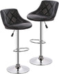BestOffice Counter Height Bar Stools Set of 2 Bar Stools Swivel Stool Height Adjustable Bar Chairs with Back PU Leather Swivel Bar Stool Kitchen Counter Stools Dining Chairs