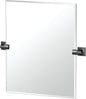 Gatco 5589MXSM Waterline Frameless Rectangle Mirror, 24 Inch, Matte Black