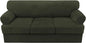 H.VERSAILTEX Sofa Cover 4 Piece T Cushion Sofa Slipcovers Thick Velvet Couch Cover Stretch T Cushion Sofa Covers for 3 Cushion Couch with 3 Individual T Cushion Covers, Olive