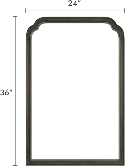 WallBeyond Wooden Framed Wall Mirror, Natural Wood Bathroom Vanity Mirror for Entryway, Living Room or Bedroom Home Decor Vertical or Horizontal Hanging [24" x 36" Black]