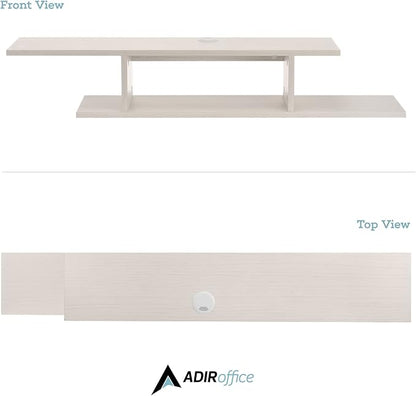 Floating TV Stand, Wall Mounted Floating Media Shelf Organizer Entertainment Center Console for Home and Office, Storage for Accessories Wifi Router Remote Control DVD Player and More (White)