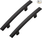 5 Pack Cabinet Handles 3" Hole Center - Curved Cabinet Pulls Black Drawer Pulls for Kitchen Cupboard Solid Hardware for Dresser Drawer Arch Hardware