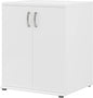 Bush Business Furniture Universal Floor Cabinet with Doors, Vertical Office Storage Unit with Adjustable Shelving for Workspace, White