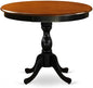East West Furniture AMPF3-BCH-W 3 Piece Dining Table Set for Small Spaces Contains a Round Kitchen Table with Pedestal and 2 Dining Room Chairs, 36x36 Inch, Black & Cherry