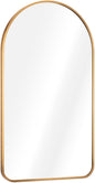 Navaris Arched Wall Mirror - Golden Arch Framed Mirror - 17.7"x31.5" Wall-Mounted Mirror with Gold Aluminum Alloy Frame for Living Room Bathroom Hall