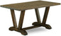 East West Furniture VT776 V-Style Kitchen Dining Table - a Rectangle Wooden Table Top with Stylish Legs, 36x60 Inch, Distressed Jacobean