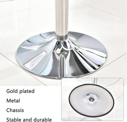 31.2" Round Glass Dining Table, Modern Circular, Sturdy Base and Perfect for 2-4 Seat, Bistro Style for Dining Room, Living Room, Balcony, Cafe