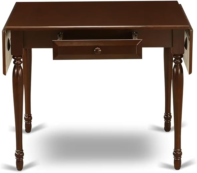 East West Furniture MZDO3-MAH-W 3 Piece Dining Room Furniture Set Contains a Rectangle Kitchen Table with Dropleaf and 2 Dining Chairs, 36x54 Inch, Mahogany